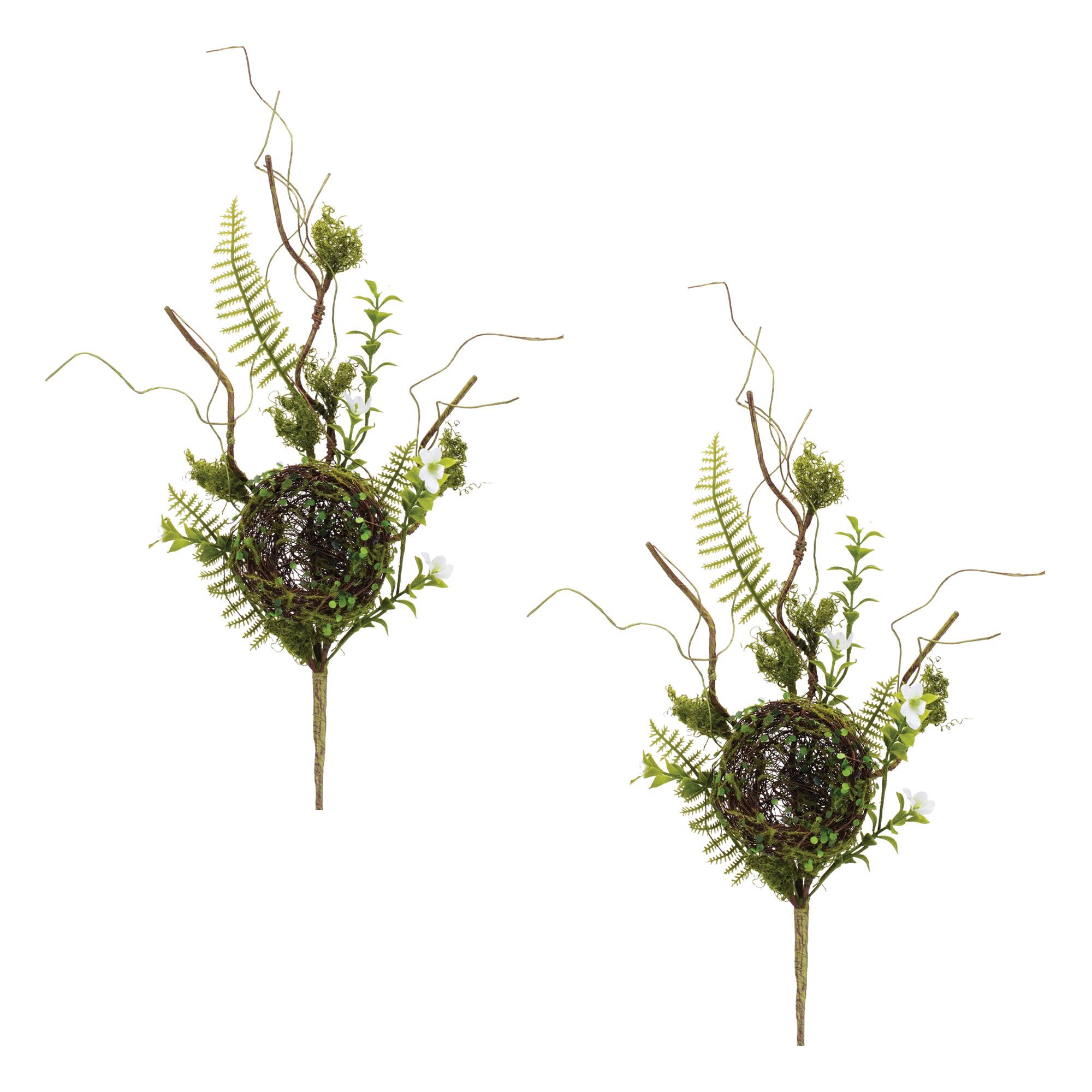 25.5" Bird Nest Twig Sprays, 2ct.